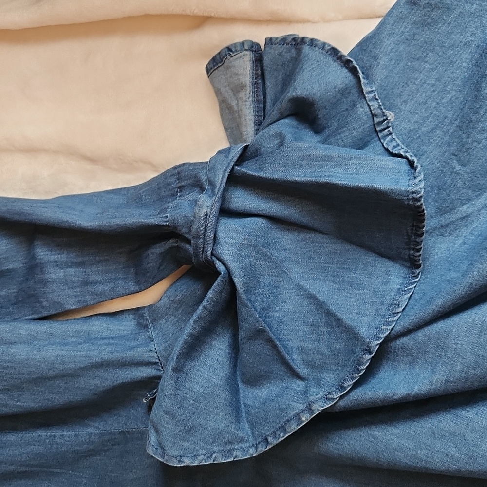 Fall, Spring High Low Button-Up Chambray Collard … - image 8